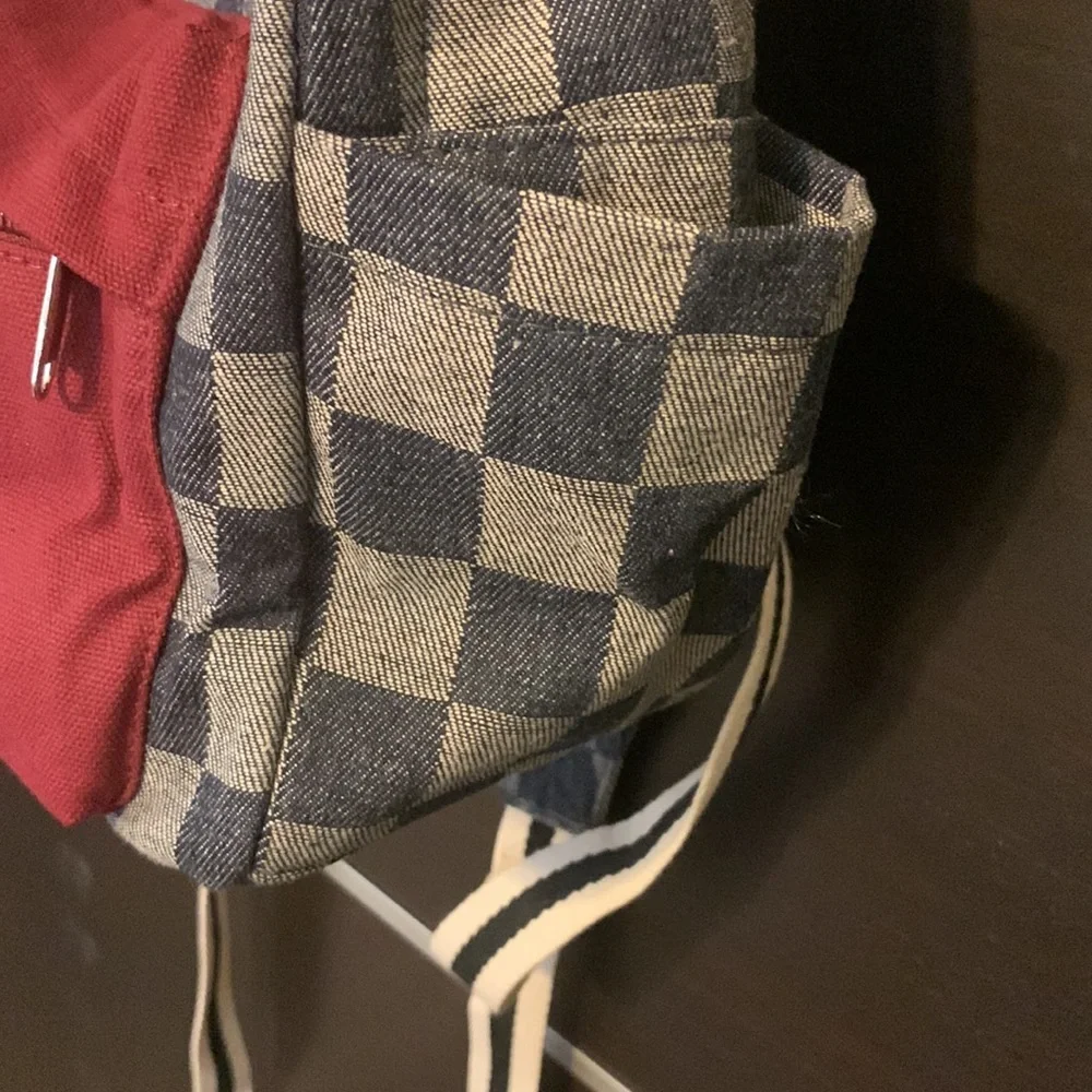 Wild Fable Medium Dome Check Print Colorblock Backpack